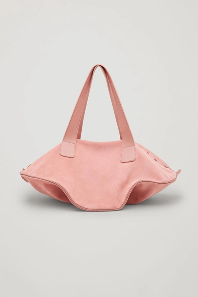 Shop Cos Circular Suede Bag In Orange