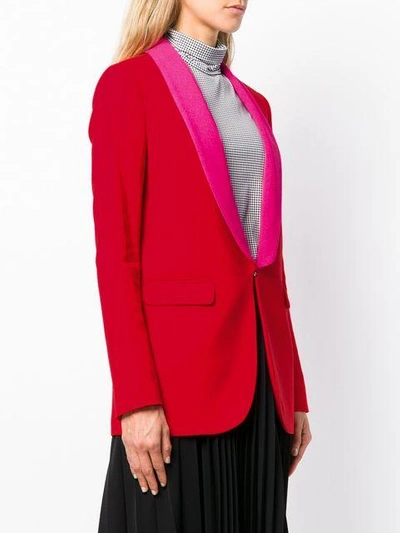 Shop Msgm Classic Single-breasted Blazer - Red