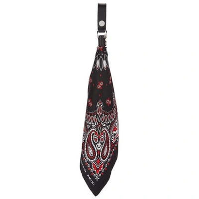 Shop Amiri Printed Silk Bandana Keyring In Black And Red