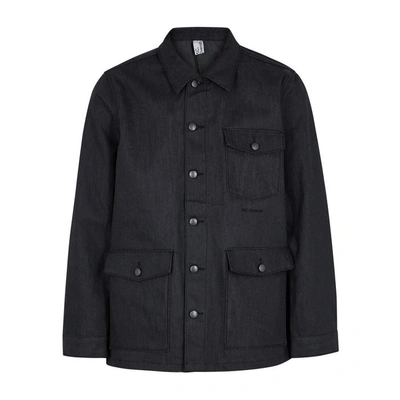 Shop Mc Overalls Anthracite Reflective Denim Jacket In Dark Grey