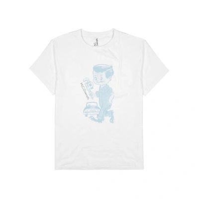 Shop Mc Overalls White Printed Cotton T-shirt