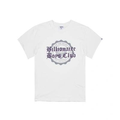 Shop Billionaire Boys Club College Logo-flocked Cotton T-shirt In White