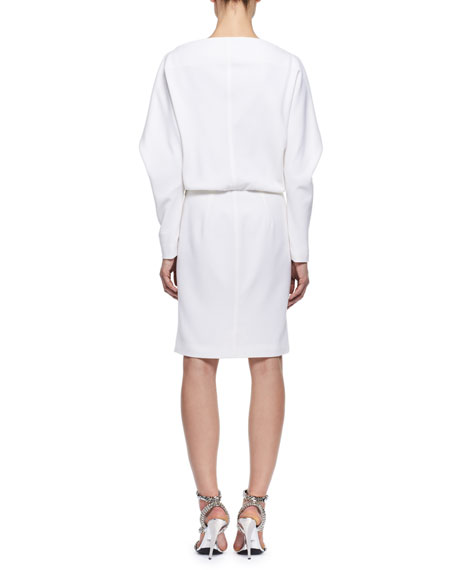 Tom Ford Pointed Long-sleeve Cashmere Dress In Ivory | ModeSens