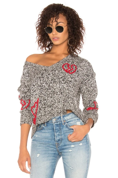 Shop Wildfox Crush Millie Sweater In Black & White