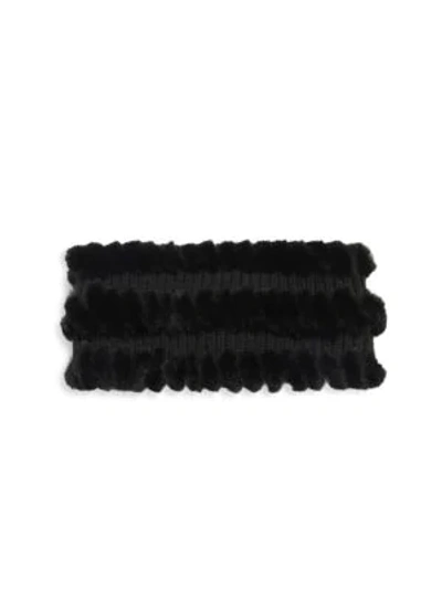 Shop Glamourpuss Rabbit Fur, Wool & Cashmere Headband In Black