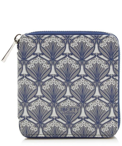 Shop Liberty London Small Zip Around Wallet In Iphis Canvas In Grey
