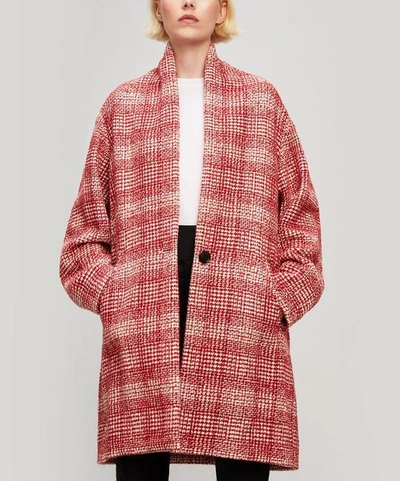 Shop Isabel Marant Étoile Eabrie Prince Of Wales Coat In Red