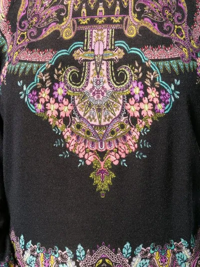 Shop Etro Embroidered Long-sleeve Sweater - Black