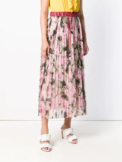 Shop Dolce & Gabbana Floral Pleated Skirt - Pink