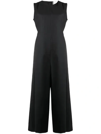 flared sleeveless jumpsuit