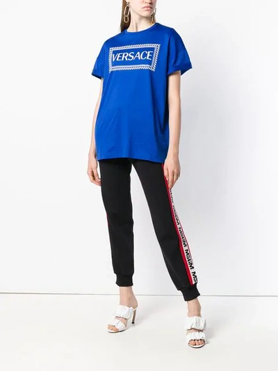 Shop Versace Logo Patch T-shirt - Blue