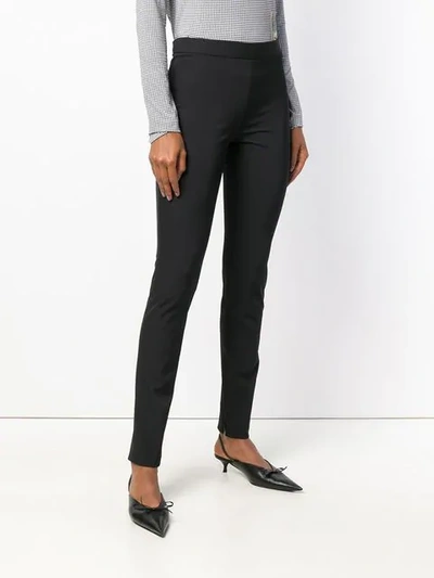 Shop Theory Side-zip Skinny Trousers In Black