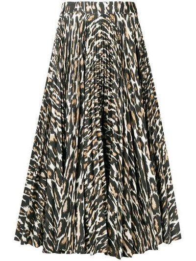 Shop Calvin Klein 205w39nyc Flared Leopard Print Skirt In Brown