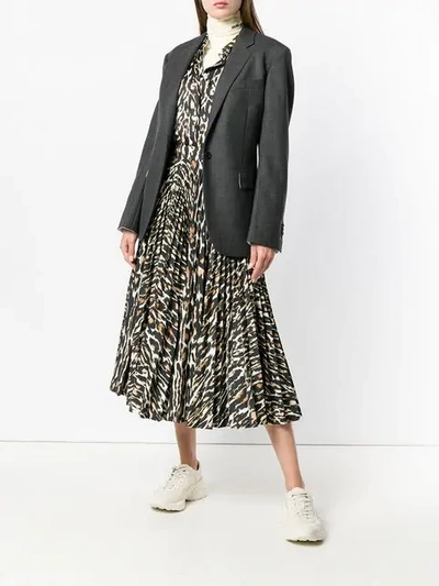Shop Calvin Klein 205w39nyc Flared Leopard Print Skirt In Brown
