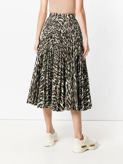 Shop Calvin Klein 205w39nyc Flared Leopard Print Skirt In Brown