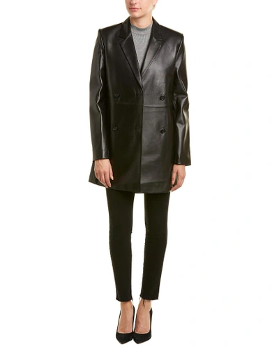 Shop Helmut Lang Long Leather Blazer In Black