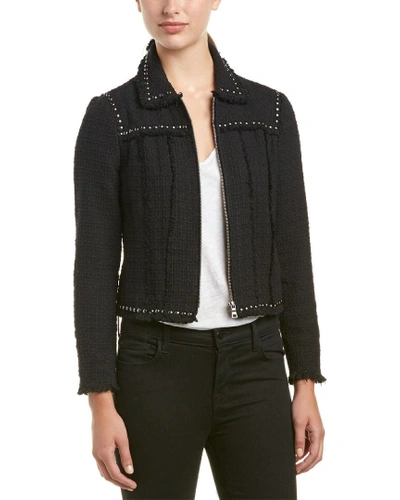 Shop Rebecca Taylor Studded Tweed Jacket In Black