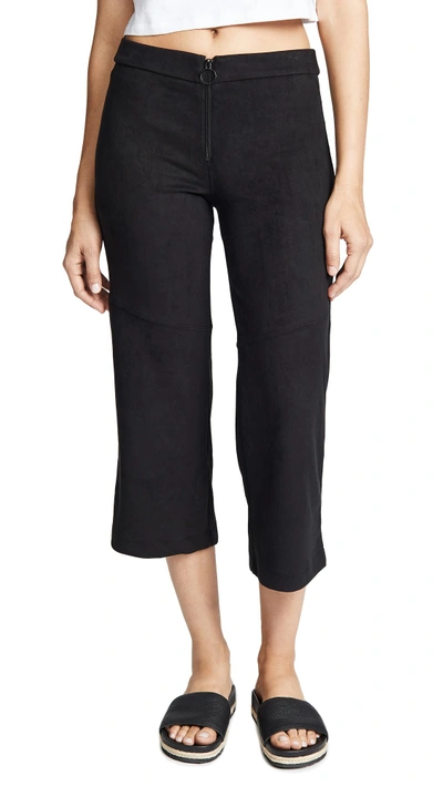 Shop David Lerner Micro Suede Varick Skimmer Pants In Classic Black