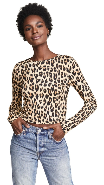 Shop Alice And Olivia Deliana Top In Textured/leopard