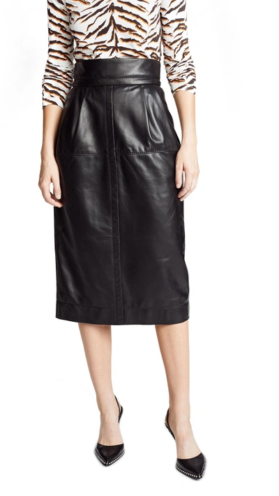 Shop Marc Jacobs High Waisted Leather Skirt In Black