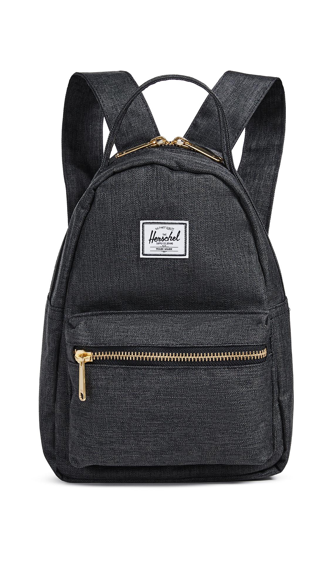 herschel black mini backpack