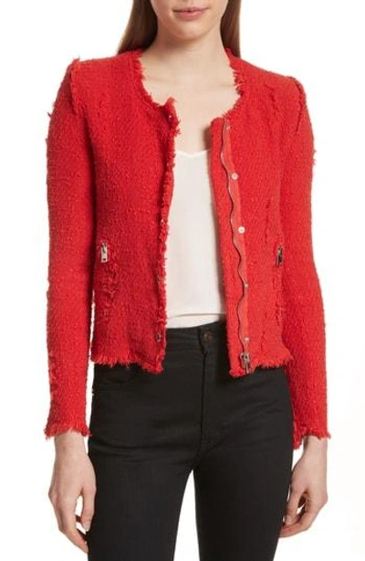 Shop Iro 'agnette' Tweed Jacket In Poppy Red