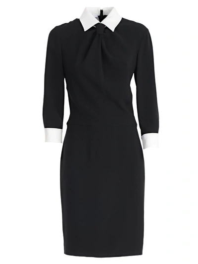 Shop Moschino Slim Collared Dress In Black