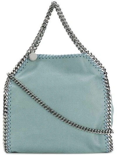 Shop Stella Mccartney Falabella Foldover Tote Bag In Blue