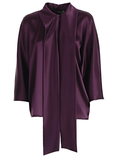 Shop Gianluca Capannolo Bow Tie Blouse In Burgundy