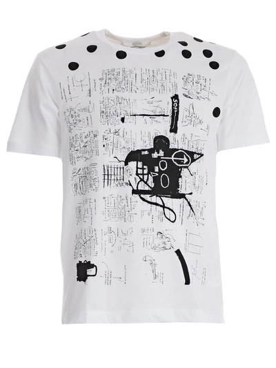 Shop Comme Des Garçons Shirt Printed T-shirt In White Print H