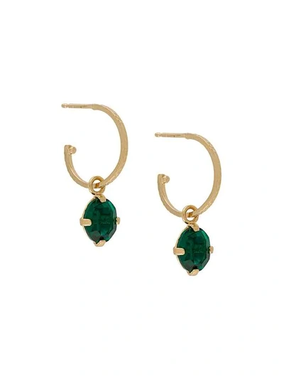Shop Wouters & Hendrix A Wild Original! Emerald Crystal Hoop Earrings - Metallic
