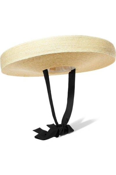 Shop Cult Gaia Paloma Cotton-trimmed Straw Hat In Neutral