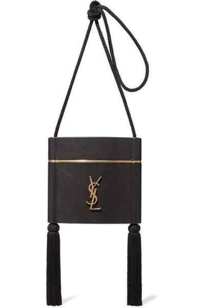 Shop Saint Laurent Opyum Tasseled Leather Shoulder Bag In Black