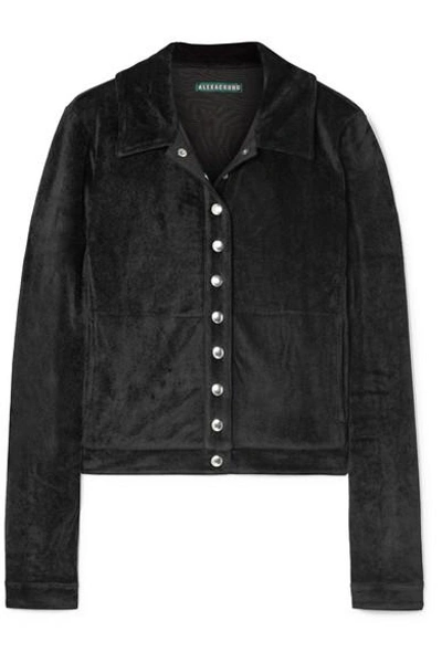 Shop Alexa Chung Velvet Track Jacket In Black