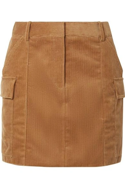 Shop Stella Mccartney Cotton-corduroy Mini Skirt In Camel