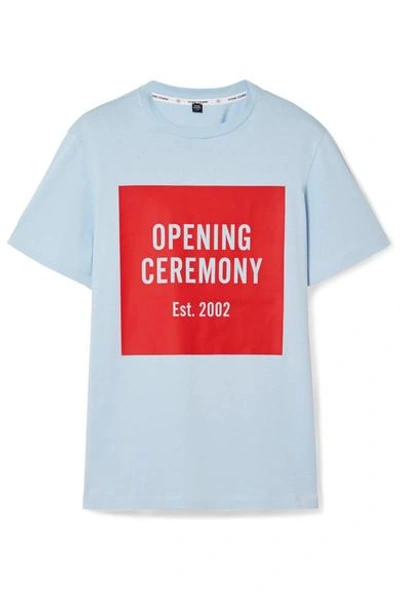 Shop Opening Ceremony Printed Cotton-jersey T-shirt In Sky Blue