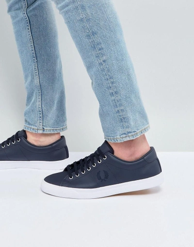 Fred Perry Underspin Leather Sneakers In Navy - Black | ModeSens