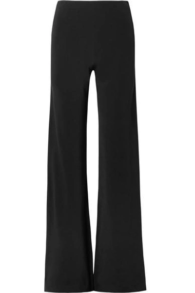 Shop Rosetta Getty Stretch-cady Wide-leg Pants In Black