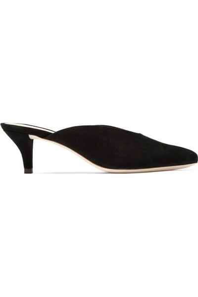 Shop Loeffler Randall Juno Suede Mules In Black