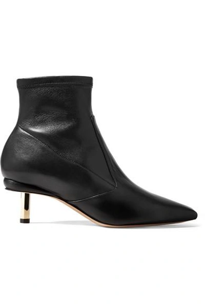 Shop Nicholas Kirkwood Polly Leather Sock Boots In Black