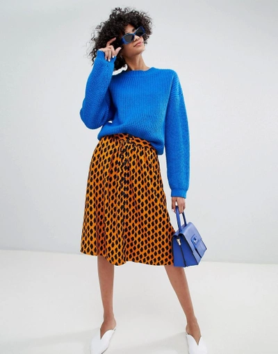 Shop Vero Moda Spotted Midi Skirt - Yellow