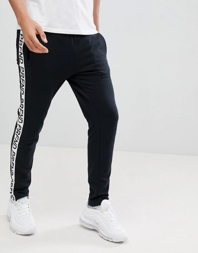 Shop Profound Aesthetic Joggers With Logo Taping In Black - Black