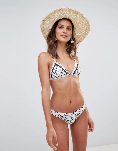 Shop Rhythm Animal Print Bralette Bikini Top In White-multi