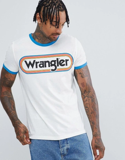 Shop Wrangler Logo Ringer T-shirt - White