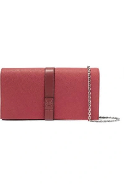 Shop Loewe Textured-leather Shoulder Bag In Red