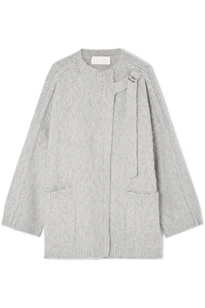 Shop Chloé Wool And Cashmere-blend Cape In Gray