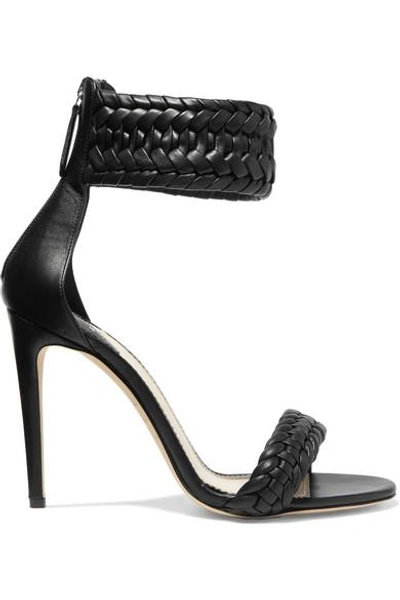 Shop Altuzarra Ghianda Braided Leather Sandals In Black