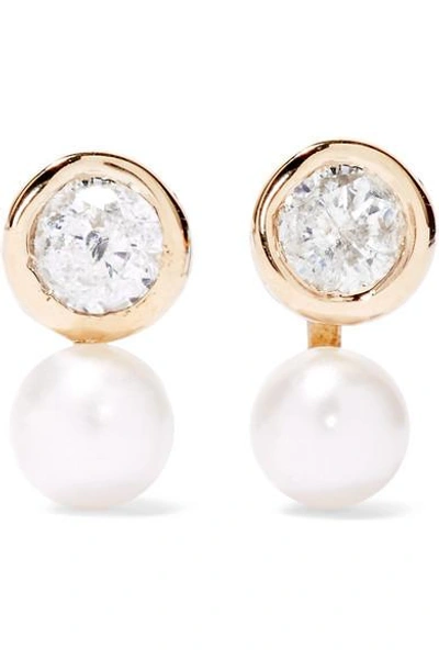 Shop Loren Stewart Floating Gold, Diamond And Pearl Earrings