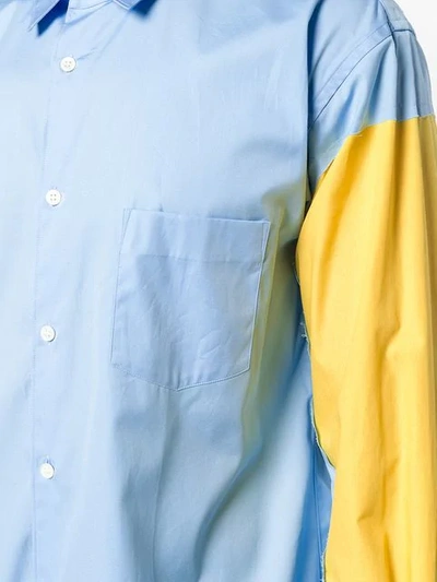 Shop Comme Des Garçons Shirt Colour Block Shirt - Blue