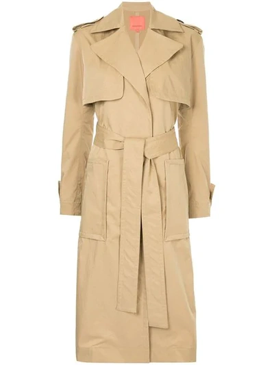 Shop Manning Cartell Military Style Trench Coat - Brown